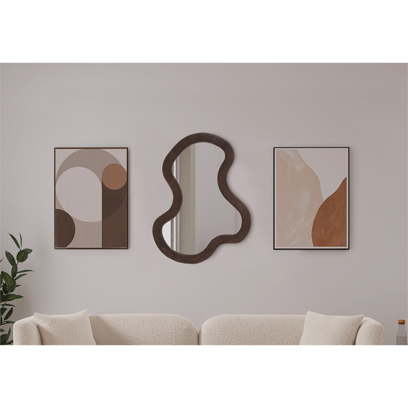 Pemberly Row Contemporary Brown Mirror - 28
