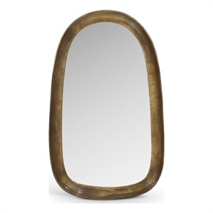 Pemberly Row Modern / Contemporary Brass Mirror - 24&quotW x 4&quotD x 39&quotH
