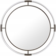 Pemberly Row Contemporary Acrylic/Brushed Silver Round Mirror Mirror