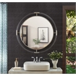 Pemberly Row Contemporary Acrylic/Brushed Silver Round Mirror Mirror