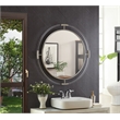 Pemberly Row Contemporary Acrylic/Brushed Silver Round Mirror Mirror