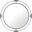 Pemberly Row Contemporary Acrylic/Brushed Silver Round Mirror Mirror
