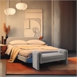 Pemberly Row Contemporary Gray Fabric Bench - 51