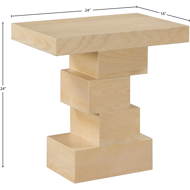 Pemberly Row Contemporary Natural End Table - 24