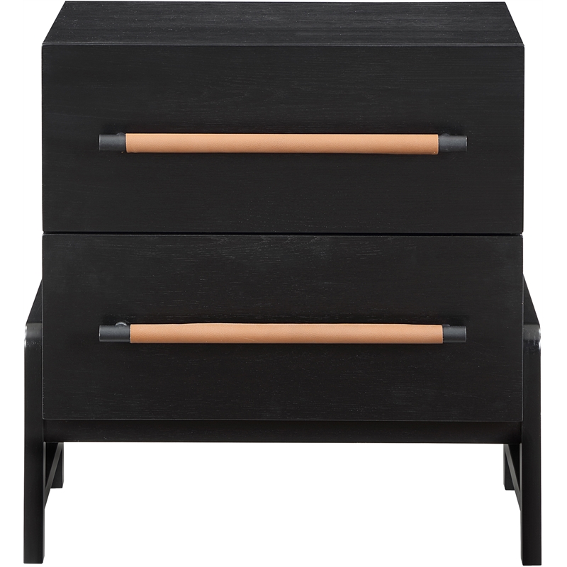 Pemberly Row Contemporary Black Night Stand - 25.5