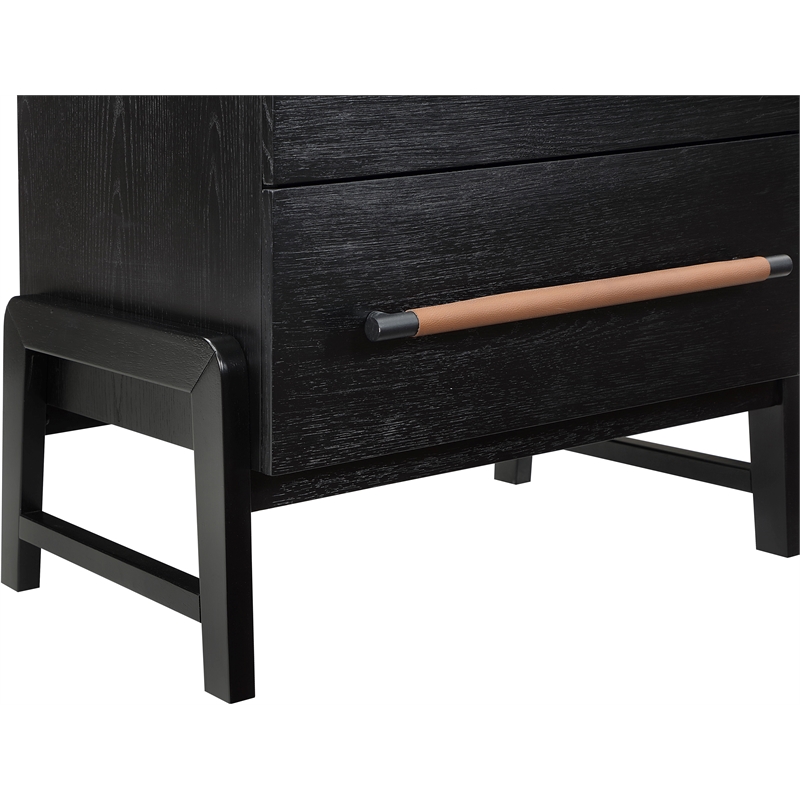 Pemberly Row Contemporary Black Night Stand - 25.5