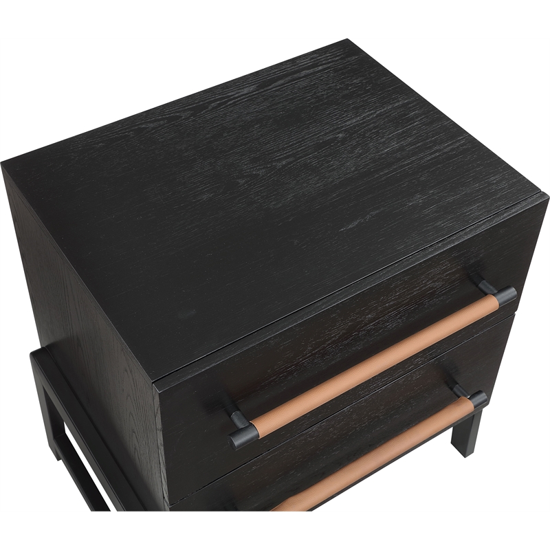 Pemberly Row Contemporary Black Night Stand - 25.5