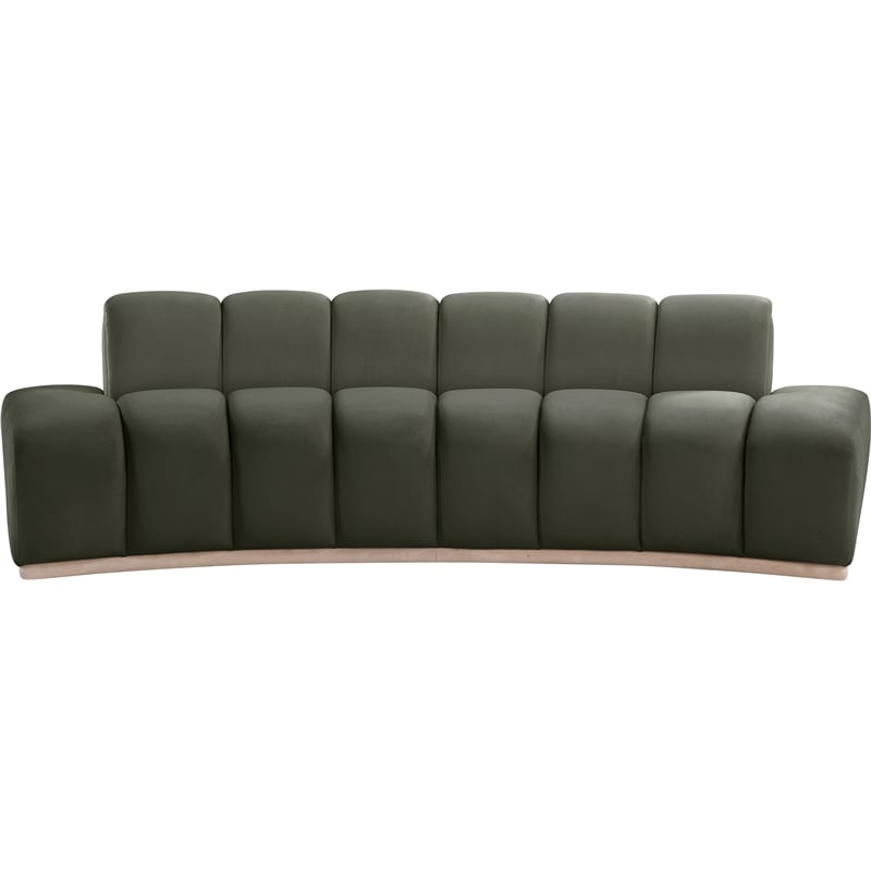 Pemberly Row Contemporary Green Velvet Sofa - 106
