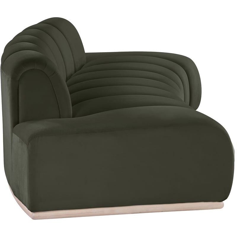 Pemberly Row Contemporary Green Velvet Sofa - 106