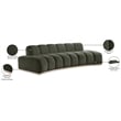 Pemberly Row Contemporary Green Velvet Sofa - 106
