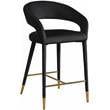 Pemberly Row Modern / Contemporary Soft Black Finish Velvet Stool
