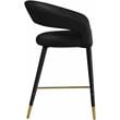 Pemberly Row Modern / Contemporary Soft Black Finish Velvet Stool
