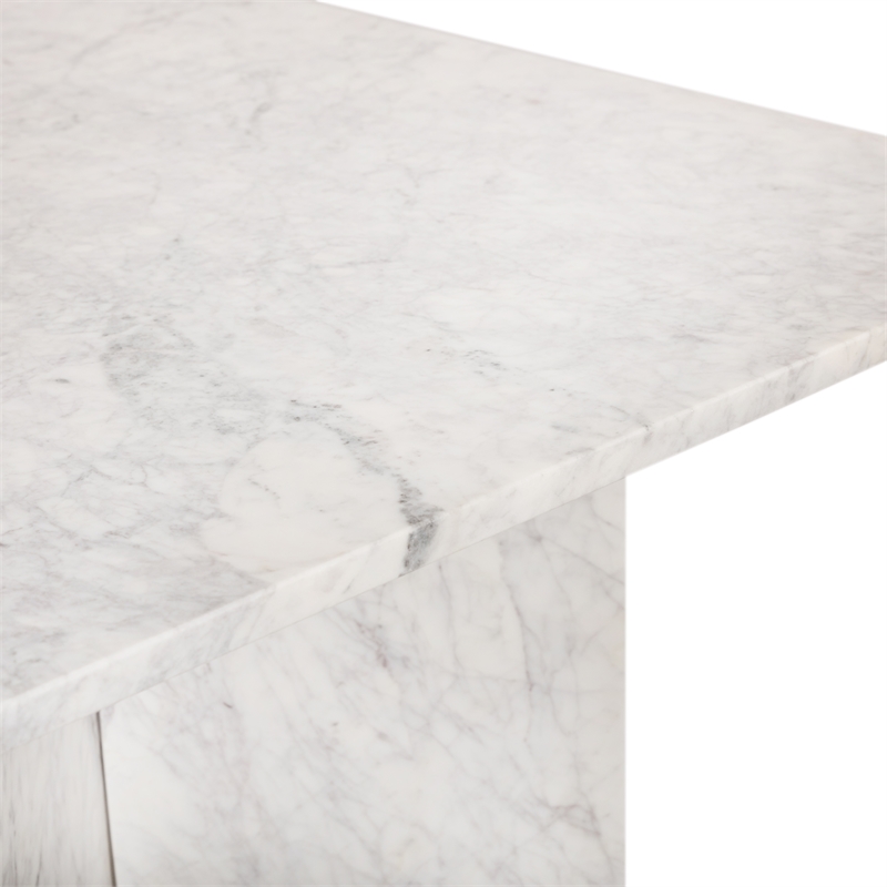 Pemberly Row Contemporary White Dining Table - 36
