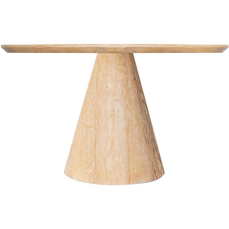 Pemberly Row Mid-Century White Oak Dining Table with Tapered Elegant Base