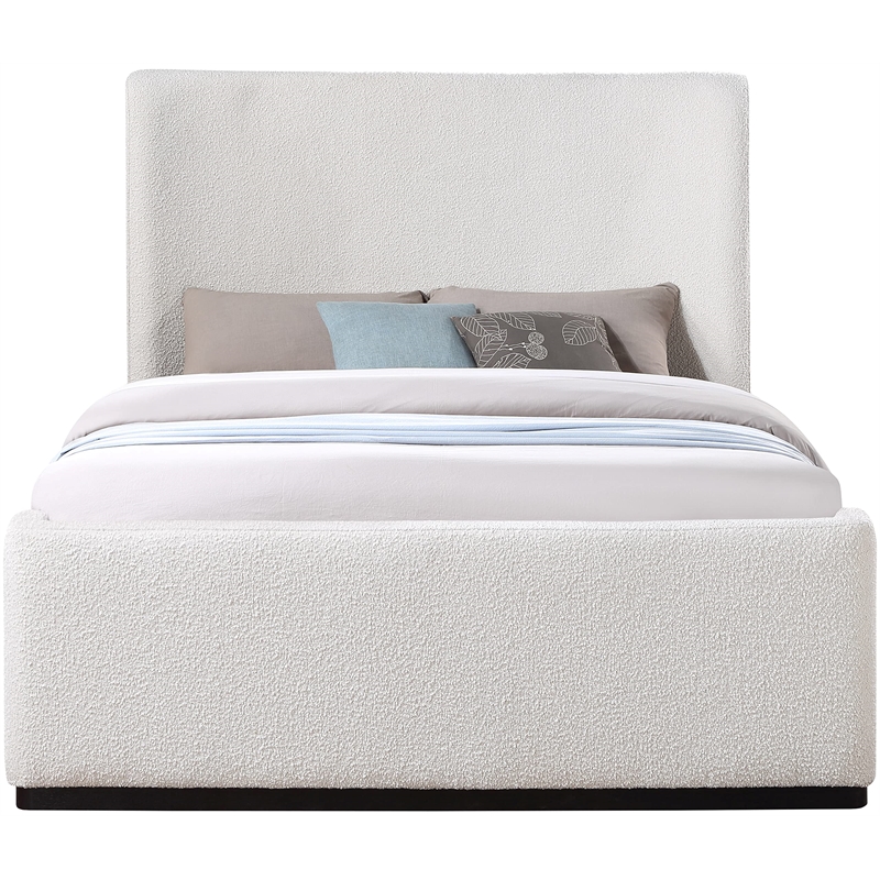 Pemberly Row Contemporary Cream Fabric King Bed - 81.5