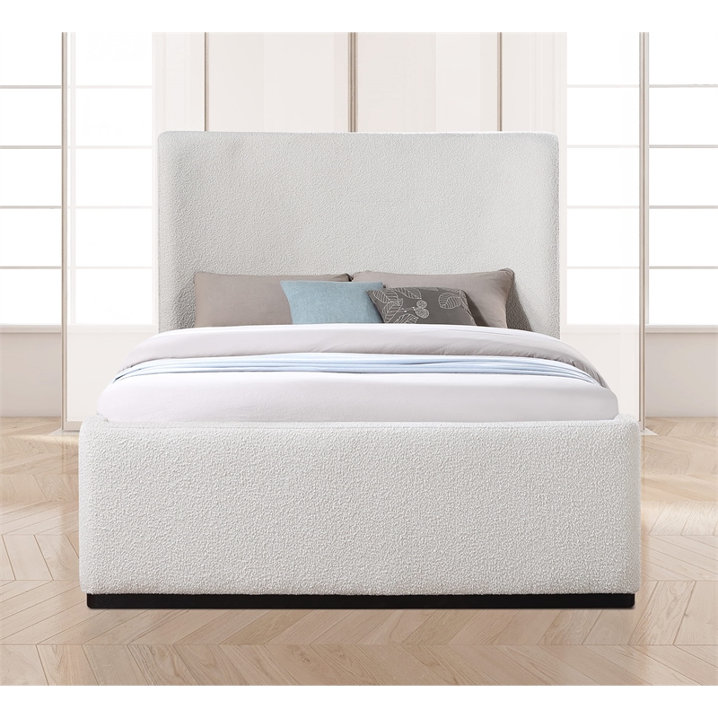 Pemberly Row Contemporary Cream Fabric King Bed - 81.5