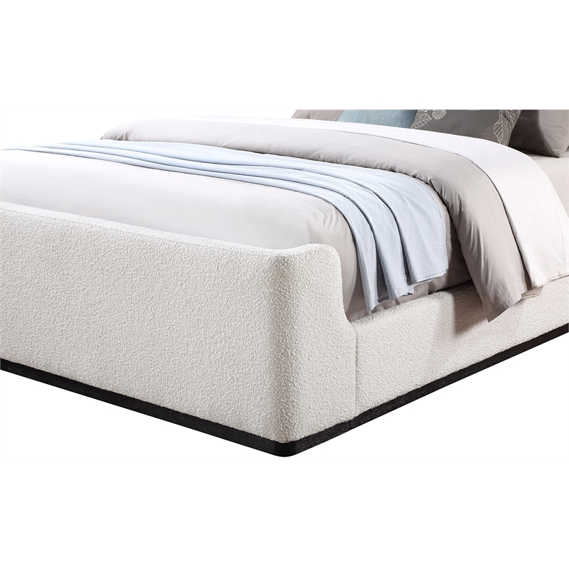 Pemberly Row Contemporary Cream Fabric King Bed - 81.5