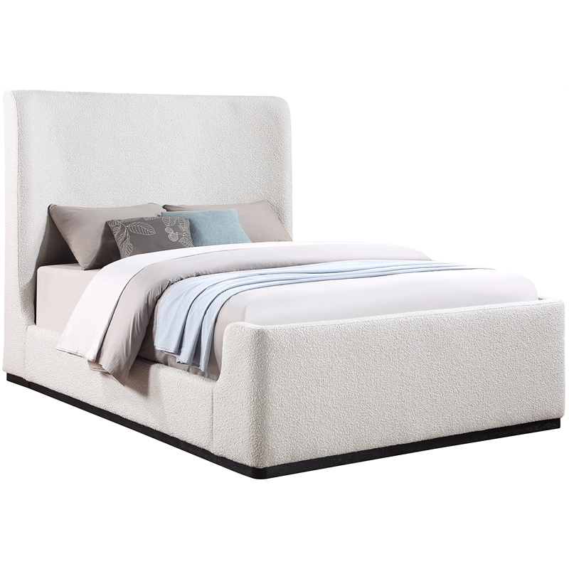 Pemberly Row Contemporary Cream Fabric King Bed - 81.5