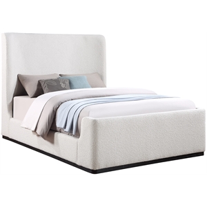 Pemberly Row Contemporary Cream Fabric King Bed - 81.5&quotW x 87.5&quotD x 56.5&quotH