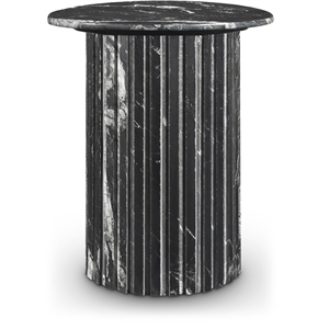 Pemberly Row Contemporary Black Marble End Table - 18&quotW x 18&quotD x 20&quotH