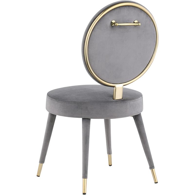Pemberly Row Contemporary Gray Velvet Dining Chair - 18.9