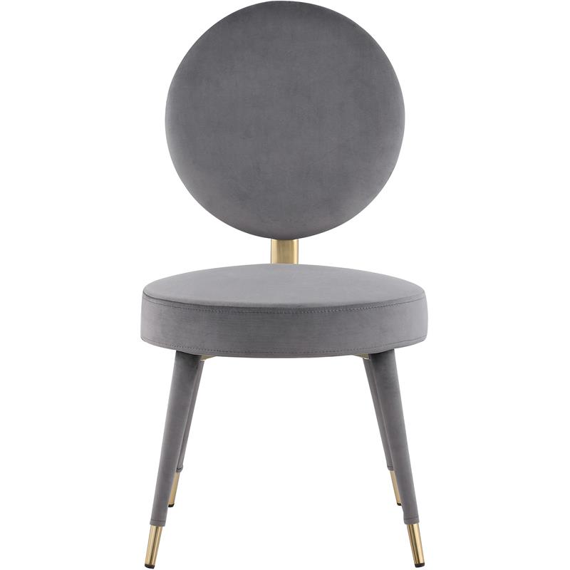 Pemberly Row Contemporary Gray Velvet Dining Chair - 18.9