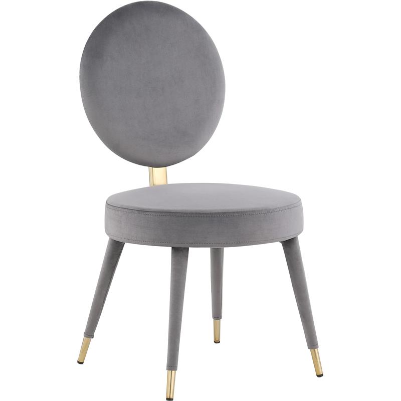 Pemberly Row Contemporary Gray Velvet Dining Chair - 18.9