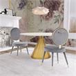 Pemberly Row Contemporary Gray Velvet Dining Chair - 18.9