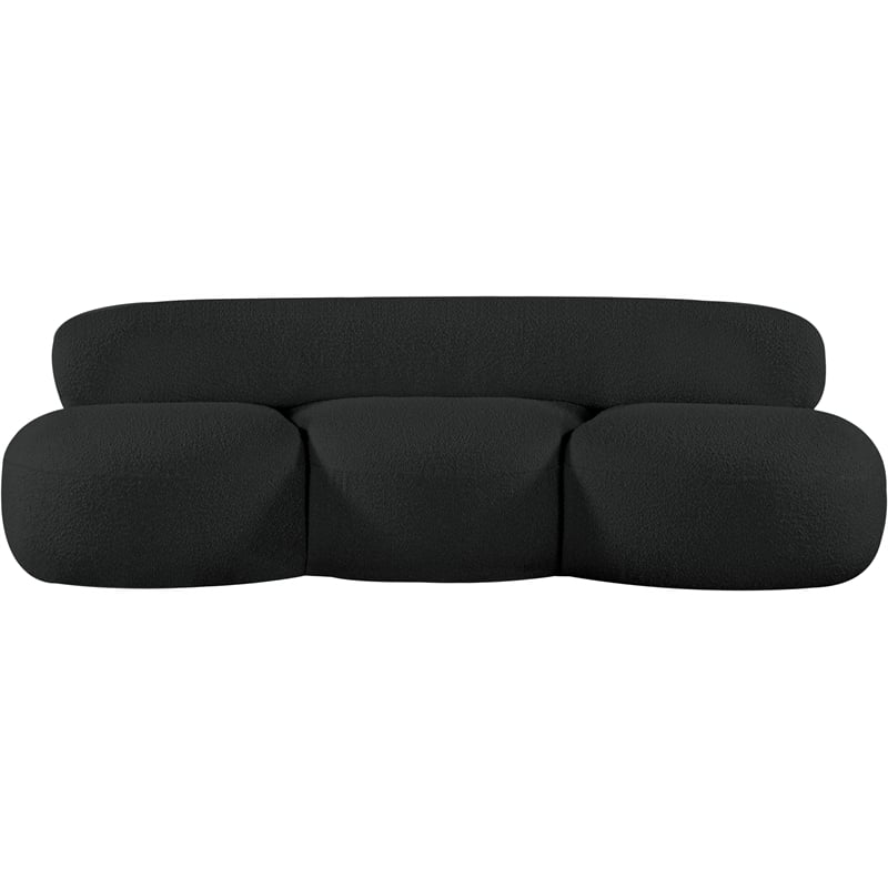 Pemberly Row Contemporary Black Boucle Fabric Sofa - 88.5