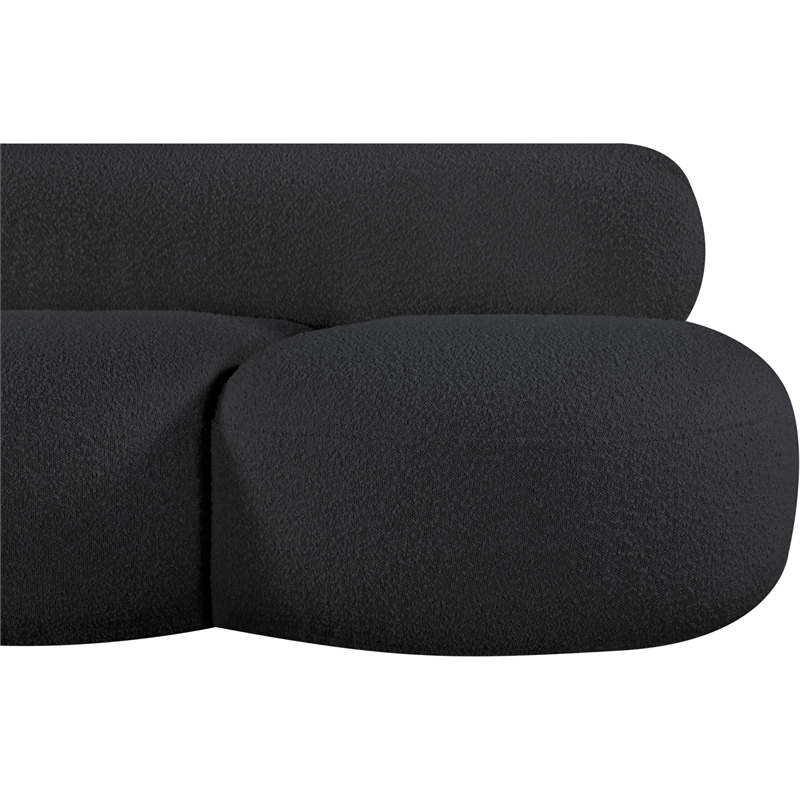 Pemberly Row Contemporary Black Boucle Fabric Sofa - 88.5