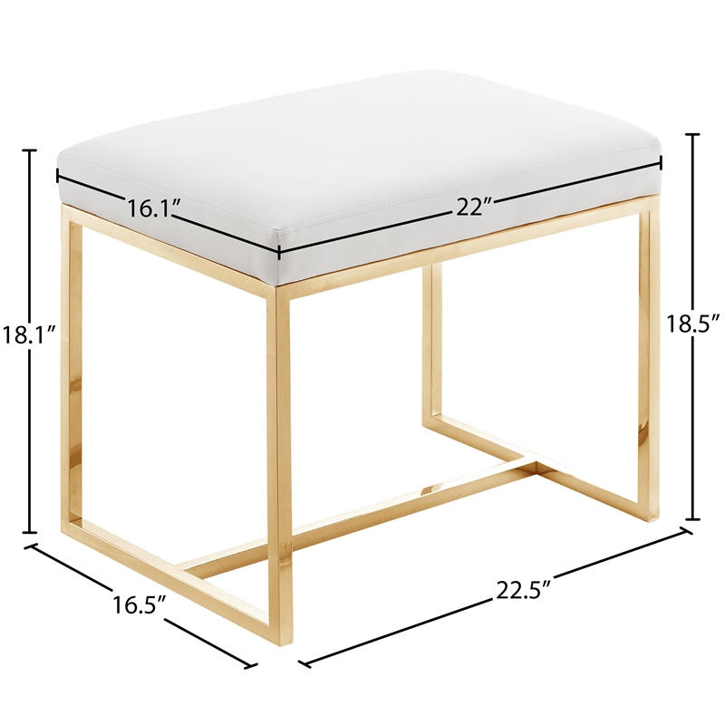 Pemberly Row Contemporary Soft Gold Ottoman / Stool - 22.5