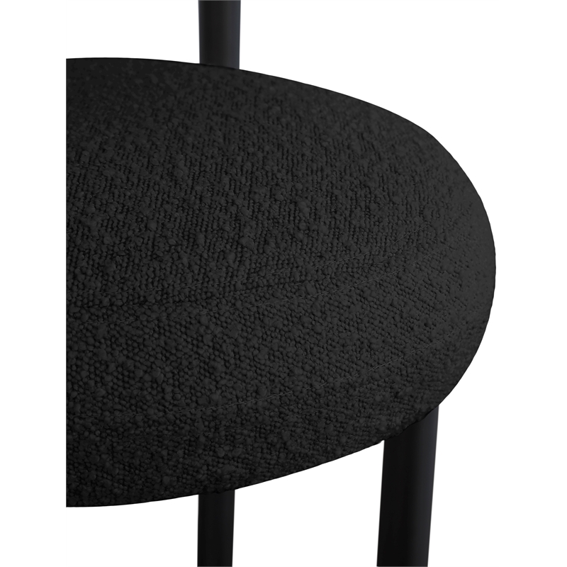 Pemberly Row Contemporary Black Boucle Fabric Stool - 23