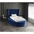 Pemberly Row Contemporary Navy Velvet Twin Round Bed - 71.5
