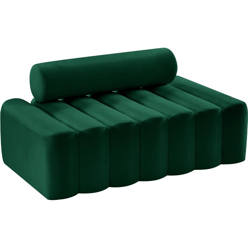 Pemberly Row Contemporary Soft Green Velvet Loveseat - 58