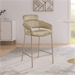 Pemberly Row Contemporary Beige Velvet Counter Stool - 21.5