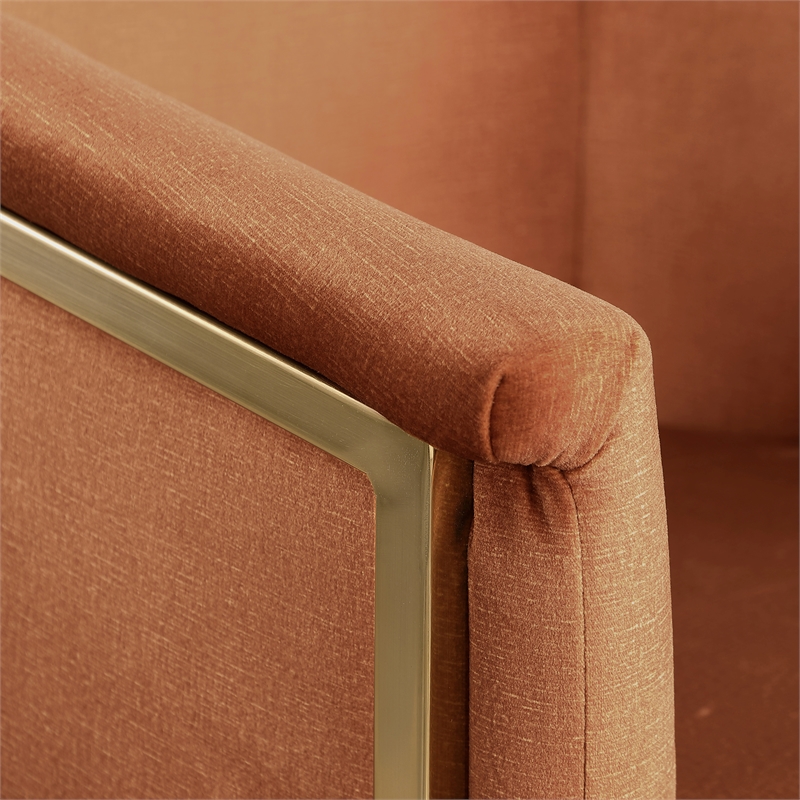 Pemberly Row Contemporary Cognac Velvet Dining Chair - 24.5