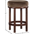 Pemberly Row Contemporary Brown Velvet Counter Stool - 18
