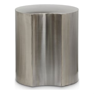 Pemberly Row Contemporary Silver Iron Metal End Table - 15&quotW x 15&quotD x 16&quotH