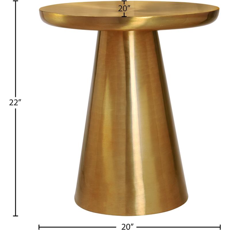 Pemberly Row Contemporary Brushed Gold Metal End Table - 20