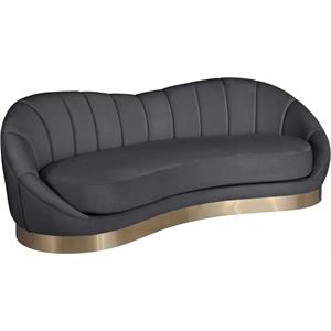 Pemberly Row Contemporary Upholstered Gray Velvet Sofa - 91.5&quotW x 40&quotD x 32&quotH