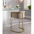 Pemberly Row Contemporary Upholstered Beige Velvet Stool - 23.5