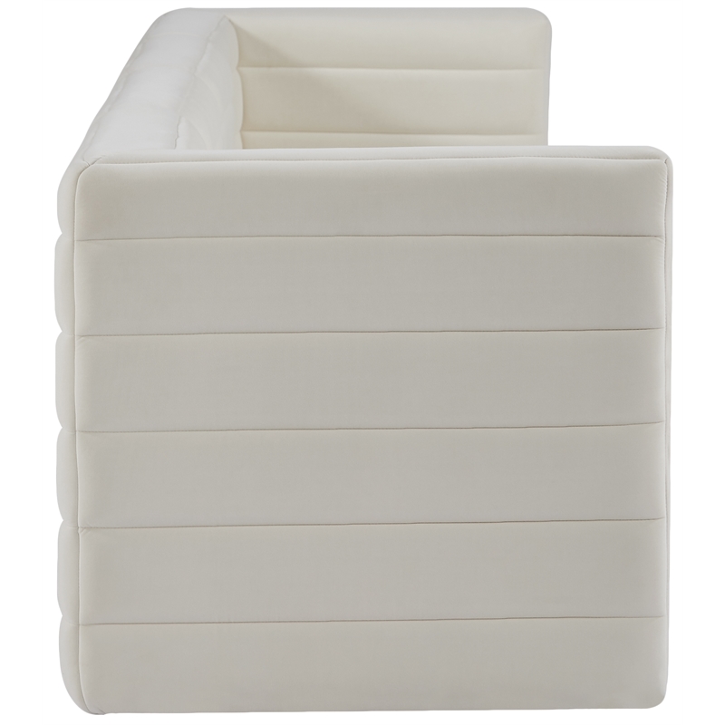 Pemberly Row Modern Soft Cream Velvet Modular Sofa - 126