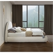 Pemberly Row Modern / Contemporary Soft Cream Teddy Fabric King Bed