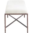 Pemberly Row Modern / Contemporary Soft Cream Chenille Fabric Bench