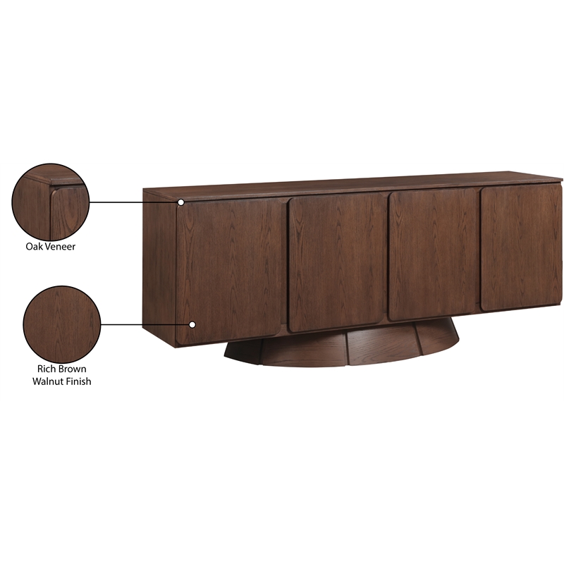 Pemberly Row Modern / Contemporary Brown Oak Veneer Sideboard/Buffet