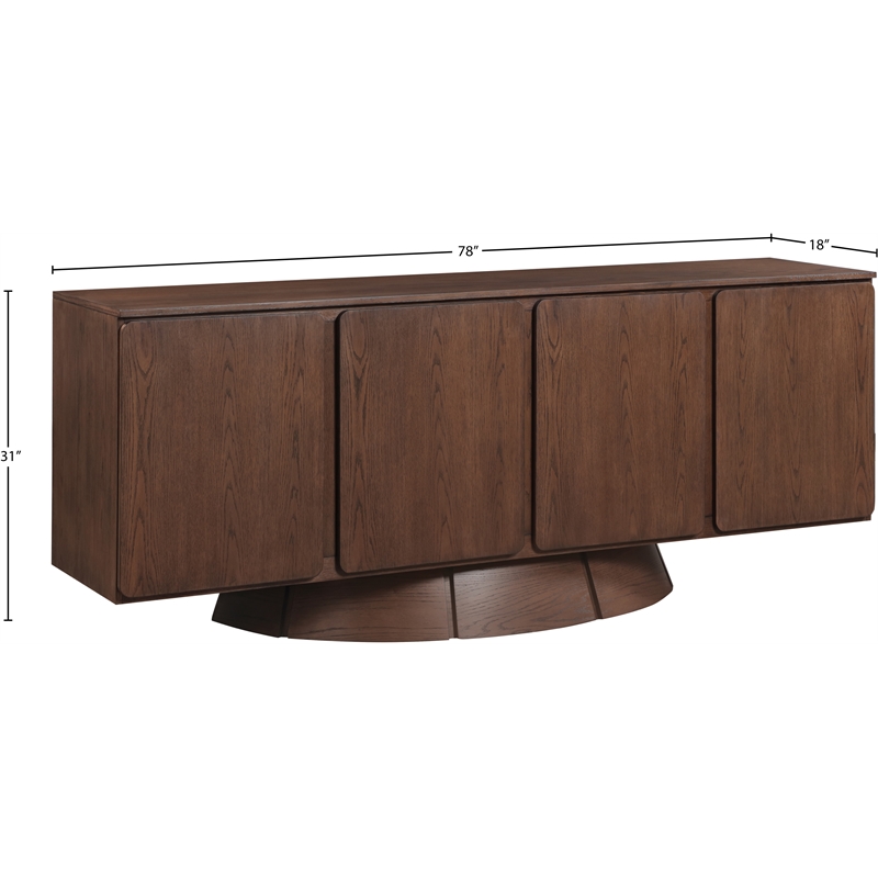Pemberly Row Modern / Contemporary Brown Oak Veneer Sideboard/Buffet