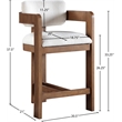 Pemberly Row Modern / Contemporary Cream Linen Textured Fabric Stool