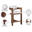 Pemberly Row Modern / Contemporary Cream Linen Textured Fabric Stool