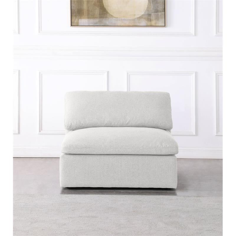 Pemberly Row Cream Durable Linen Fabric Deluxe Armless Chair