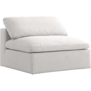 Pemberly Row Cream Durable Linen Fabric Deluxe Armless Chair